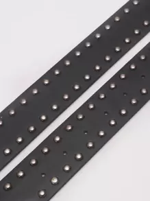 1 chiếc thắt lưng da đen thời trang đô thị nóng bỏng táo bạo gợi cảm giả tưởng sôi động punk quyến rũ sành điệu đường phố thiên niên kỷ phong cách y2k súng đen đính đinh tán toàn bộ trang trí dễ thương hình bộ xương sọ thắt nơ khóa thắt lưng nữ cho bé gái phù hợp với quần jean áo phông mặc đi chơi hàng ngày dự tiệc, dạ hội, đồ trang trí lấp lánh, đi chơi Halloween mùa hè, trường học mùa thu, mùa thu, Halloween - màu đen - Xem 11