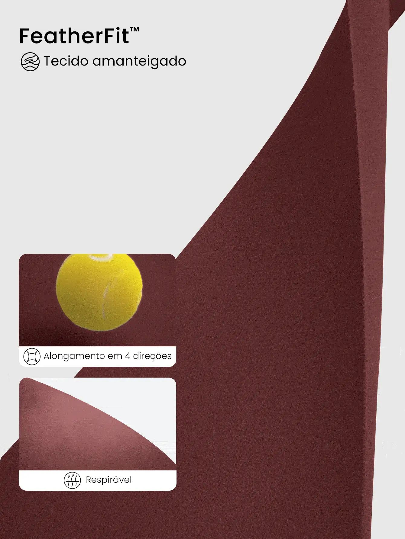 GLOWMODE 24" FeatherFit™ Red High-Rise Side Pocket Leggings Gym Fall Winter - Burgundy - View 4