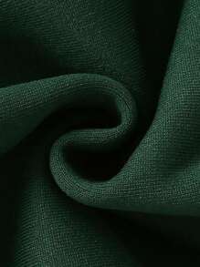 SHEIN Men's Casual Merry Christmas Letter Slogan & Linear Christmas Tree Print Fleece Crew Neck Sweatshirt, Suitable For Christmas Family Party In Autumn/Winter - Dark Green - View 6