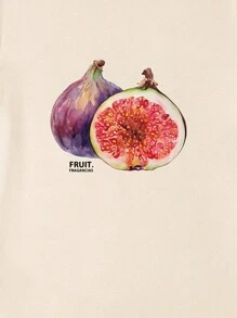 INAWLY 女士休闲夏季字母印花宽松圆领落肩 T 恤，夏季图案 T 恤图案 T 恤女式上衣 - 杏色 - 查看 5