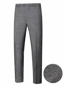 Manfinity Mode Men's Casual Commuting Tapered Suit Pants Dress Trousers - Dark Grey - View 1