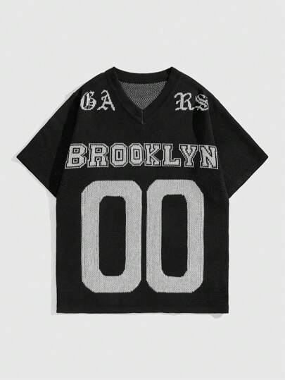 Prep Men's Digital Jacquard V-Neck Sporty Sweater