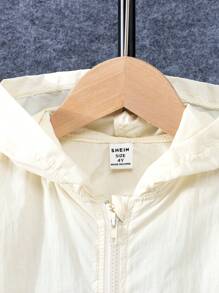 Young Girl Spring And Autumn Solid Color Long Sleeve Jacket And Casual Skirt Two-Piece Set - White - View 6