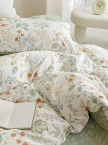 3pcs Floral Pattern Duvet Cover Set, Made Of Super Soft & Breathable Premium Microfiber Fabric, Suitable For All Seasons, Machine Washable, Non-Fading, Non-Pilling, Anti-Shrink, Anti-Wrinkle, Fashionable Bohemian/Farmhouse/Modern Minimalist Bedroom Decor, Easy Care, Fits Twin/Full/Queen/King Size Beds, Ideal For Home, Dorm, Apartment, Hotel, Vacation Rental, And Gift-Giving. - Multicolor - View 8