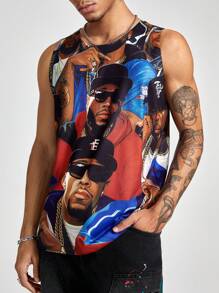 Manfinity VCAY Men's Fashionable Figure Printed Sleeveless Sweater Vest, Summer - Multicolor - View 5