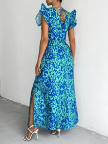 SHEIN Cottnline Printed Detailed A Line Woven Dress - Multicolor - View 2