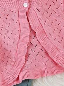 婴幼儿女孩轻质针织开衫 - 粉色 - 查看 6