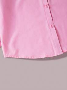 SHEIN Bộ 3 món Tween Girls - Áo dài tay màu hồng, quần ống rộng in hoa màu trắng và áo hai dây có gân - Nhiều màu - Xem 6