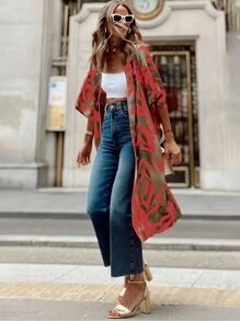 Swim Vcay 女式休闲全身印花短袖雪纺罩衫夏季