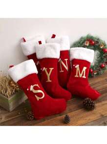 20 Inches Knit Monogram Stockings, Stockings Large Monogram Xmas English Letters Hanging Stockings Socks Double Sided Fireplace Hanging Stockings For Party Decoration New Year Party Gift Favors Supplies,Personalized Initial Stocking, Family Holiday Xmas Party Decor Birthday Home Decor Christmas Decorations Room Decor Christmas Winter Christmas Decorations Home Christmas Gifts Christmas Decor