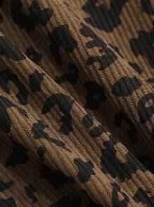 DAZY Leopard Print Round Neck Loose Short Sleeve T-Shirt For Women,Fall Clothes,Back To School Clothes Long Sleeve Women Tops