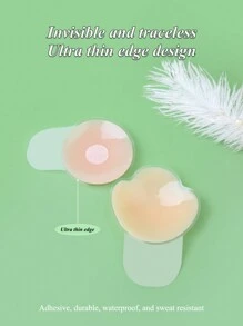 Snug Zone 2 对乳头贴无肩带粘合硅胶聚拢文胸隐形无缝文胸花瓣 - 杏色 - 查看 6