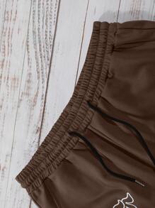 PAVTROS Manfinity Streetrush Men's Street Style Flame Print Flare Sweatpants - Coffee Brown - View 5