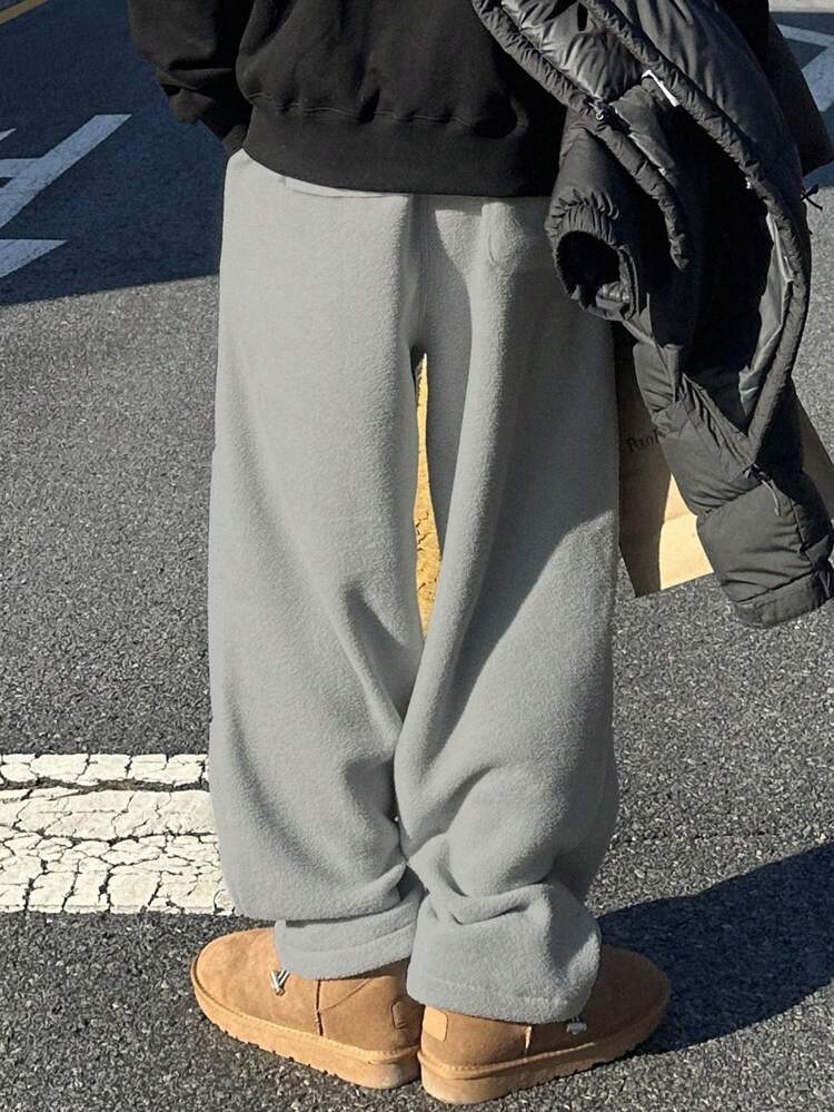 Men's Solid Color Casual Pants With Pockets, Autumn Men Joggers