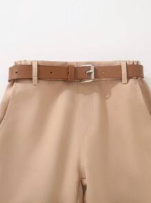 SHEIN 2 bộ trang phục quý ông bé trai: Áo sơ mi dài tay sọc xanh và quần tây có thắt lưng, thích hợp cho tiệc sinh nhật, tiệc tối, đám cưới, lễ - Màu xanh lá cây đậm - Xem 7