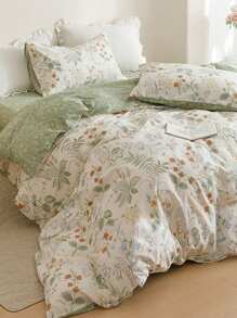 3pcs Floral Pattern Duvet Cover Set, Made Of Super Soft & Breathable Premium Microfiber Fabric, Suitable For All Seasons, Machine Washable, Non-Fading, Non-Pilling, Anti-Shrink, Anti-Wrinkle, Fashionable Bohemian/Farmhouse/Modern Minimalist Bedroom Decor, Easy Care, Fits Twin/Full/Queen/King Size Beds, Ideal For Home, Dorm, Apartment, Hotel, Vacation Rental, And Gift-Giving. - Multicolor - View 4