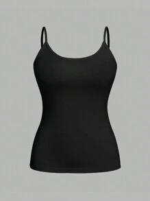SHEIN EZwear 4 件套加大码女式黑色和灰色休闲紧身吊带背心上衣，夏季吊带背心女式服装背心女式加大码上衣 - 彩色 - 查看 3