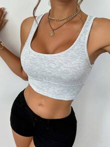 Chiquease خزان رياضي منيميمسليك بفتحة رقبة دائرية بدون أكمام، مبطن حراريًا، للاستخدام الخارجي والتمارين الرياضية