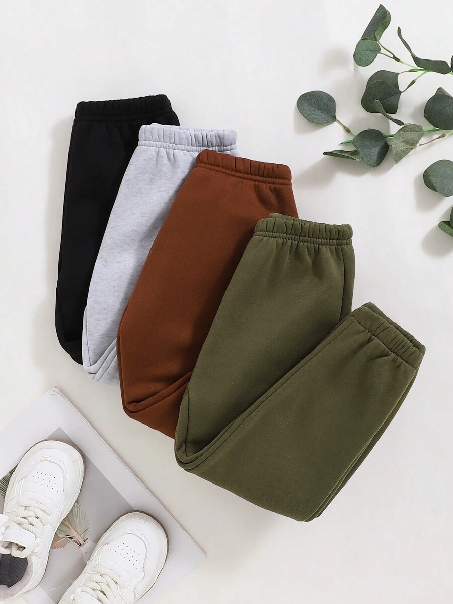 SHEIN Explorewe Quần thun co giãn cho cô gái trẻ Chân thẳng thời trang dạo phố Quần bó sát - Nhiều màu - Xem 1