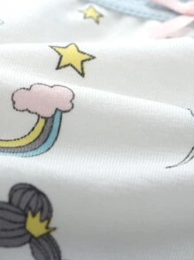 8 件装年轻女孩可爱美人鱼、云朵、鲨鱼印花舒适三角裤 - 彩色 - 查看 3