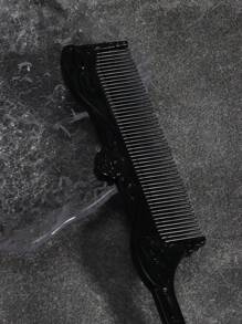 ROMWE 1pc Large Gothic Black Rose & Butterfly Tail Design Hair Comb, Halloween - Black - View 4