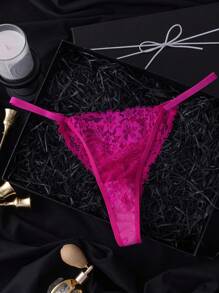 SHEIN 2pcs Women's Fashion Daily Match Lace Bra & Panty Underwear Set Sexy Lingerie