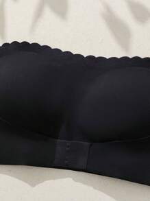 SHEIN حمالة صدر لاسلكية بسيطة، مريحة، بدون غرز، مانعة للانزلاق، قابلة للتعديل لأحجام كبيرة - الأسود - مشاهدة 5