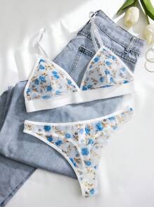 2pcs Women Sexy Lingerie Set (Wireless Bra & G-String) - Multicolor - View 3