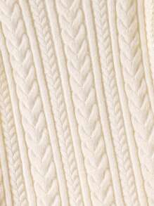 Sparklyn 青少年女孩圆领毛衣裙，时尚优雅，适合度假和旅行，秋冬季 - 杏色 - 查看 5