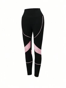 Eassivo Eassivo Set da 3 pezzi da donna con colorblock e patchwork per yoga e allenamento, set da allenamento per donne, leggings set, outfit da palestra per donna - Multicolore - Visualizzare 7