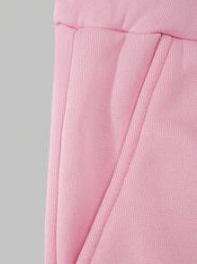 Manfinity LEGND Men's Letter Print Drawstring Pocket Casual Sweatpants - Pink - View 5