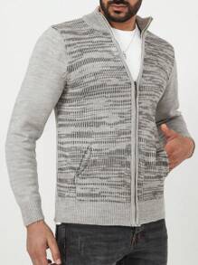 RueChic 男士段染拉鏈開襟開襟衫 - 淺灰色 - 查看 5