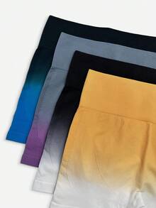 Seamluxe SHEIN Sport 女士渐变色印花高腰休闲运动短裤 - 彩色 - 查看 5