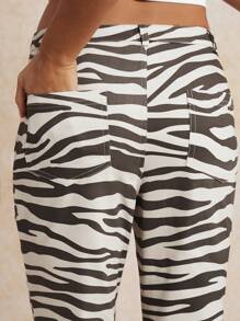 Forever 21 Women's Zebra Print Flared 3/4 Length Pants - Multicolor - View 8