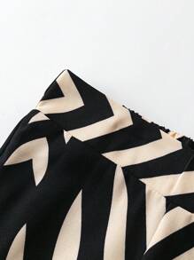 SHEIN LUNE Plus Size Allover Print Fashionable Streetwear Style Pants Fall Cloth For Women - Black - View 3