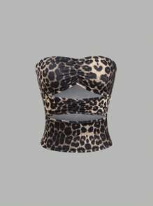 Sweetra Women's Ruched Backless Cropped Tube Top, Summer Y2K  - Multicolor - View 4