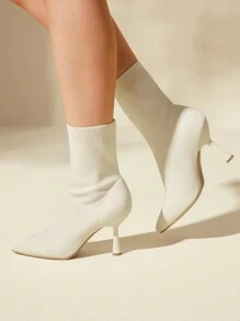 CUCCOO BASICS Women's Fashionable  Tight-Fit High Heel Pointed Toe Ankle Boots For Office, Dating, And Parties Halloween