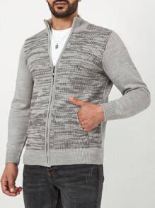 RueChic 男士段染拉鏈開襟開襟衫 - 淺灰色 - 查看 3