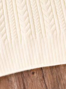 Sparklyn 青少年女孩圆领毛衣裙，时尚优雅，适合度假和旅行，秋冬季 - 杏色 - 查看 3