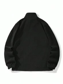 Manfinity LEGND Giacca con chiusura lampo e maniche lunghe da uomo con motivo semplice stampato
