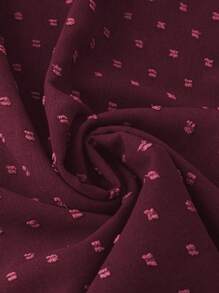 SHEIN LUNE Áo sơ mi chấm bi cổ chữ V tay ngắn cỡ lớn thoải mái, rộng rãi, thời trang, dành cho mùa hè - Màu tím - Xem 5