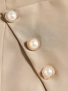 Seusyu Women's Solid Color Minimalist Casual Suit Pants - Khaki - View 3
