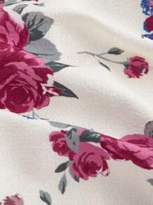 SHEIN MOD Plus Size Vintage Palace Asymmetric Hem Floral Print Tank Top - Multicolor - View 4