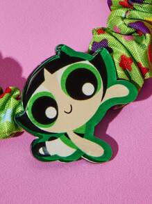 THE POWERPUFF GIRLS X SHEIN 3 件装卡通印花耐用发圈，适合日常佩戴，可扎马尾辫，Y 2 K - 彩色 - 查看 5