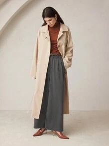 BizChic 女式休闲宽松阔腿裤，带口袋，复古街头时尚裤 - 深灰色 - 查看 4