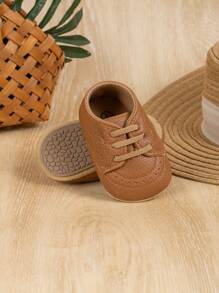 Giày tập đi nhẹ, đế cao su mềm, chống trượt cho bé trai, giày thể thao thời trang cổ điển - màu nâu - Xem 3