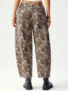 Bohemela Leisure Woven Low-Waist Women Leopard Print Harem Pants - Multicolor - View 8