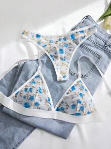 2pcs Women Sexy Lingerie Set (Wireless Bra & G-String) - Multicolor - View 5