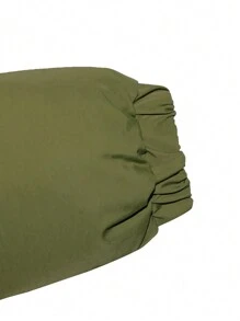 女士欧美风短款立领拉链保暖外套，休闲冬季款 - 軍綠色 - 查看 3