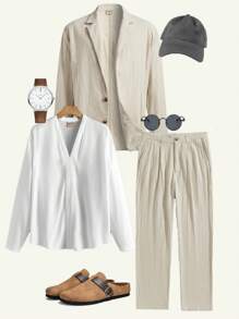 Forever 21 Men's Relaxed Suit Pants In Apricot - Apricot - View 2